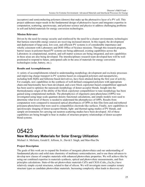 FY2010 - Oak Ridge National Laboratory