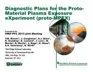 Diagnostic Plans for the Proto- Material Plasma Exposure ...