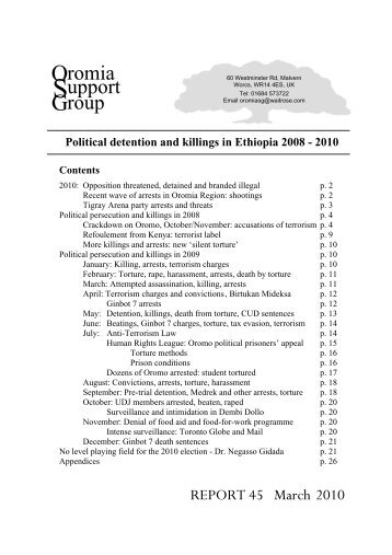 Political detention and killings in Ethiopia - Oromo Liberation Front
