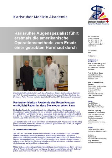 Pressemitteilung lesen - DRK Kreisverband Karlsruhe