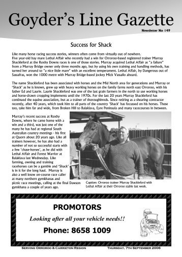 Goyder's Line Gazette Sept06 Issue.pub - District Council of Orroroo ...