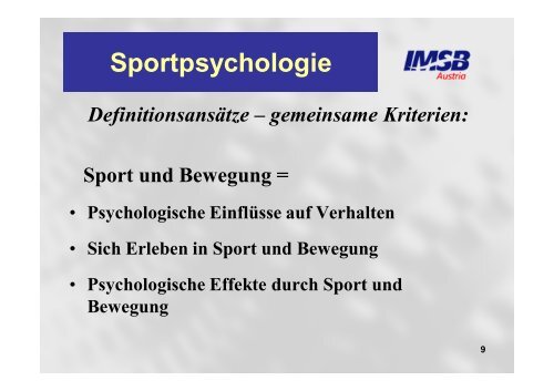 Grundlagen der Sportpsychologie und Methodik - ORRV