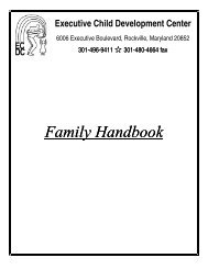 Executive Child Development Center Family Handbook
