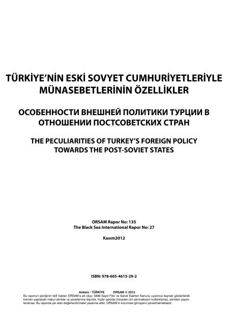 türkiye'nin eski sovyet cumhuriyetleriyle münasebetlerinin ... - orsam