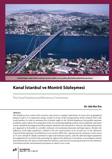 Kanal İstanbul ve Montrö Sözleşmesi - orsam