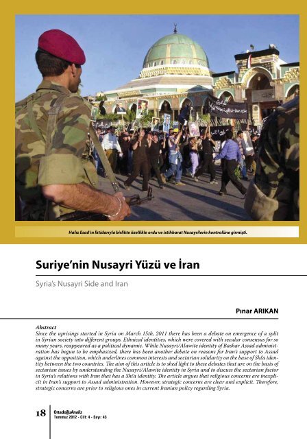 Suriye'nin Nusayri Yüzü ve İran - orsam