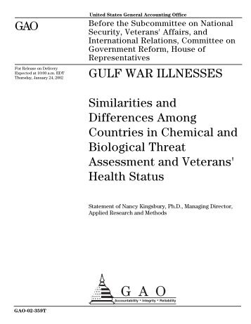 GAO-02-359T Gulf War Illnesses: Similarities and ... - orsam