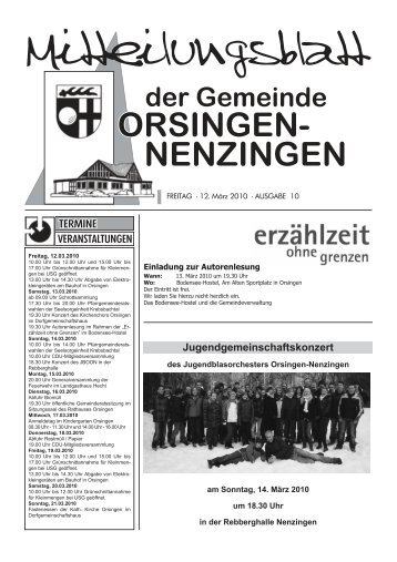 Jugendgemeinschaftskonzert - Orsingen - Nenzingen