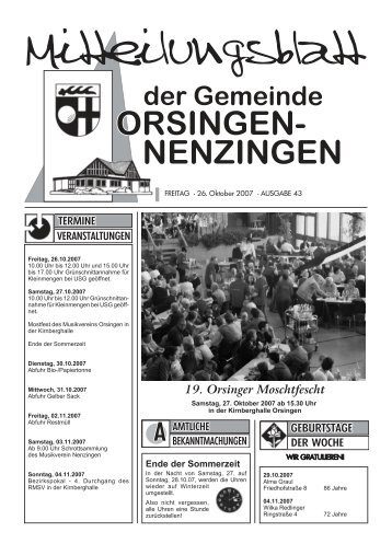 19. Orsinger Moschtfescht - Orsingen - Nenzingen