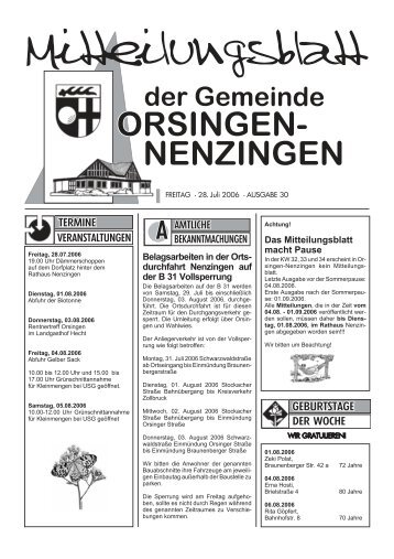 Belagsarbeiten in der Orts - Orsingen - Nenzingen