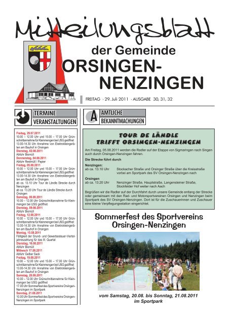 Sommerfest des Sportvereins Orsingen-Nenzingen