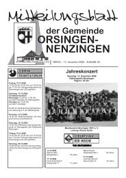 Jahreskonzert - Orsingen - Nenzingen