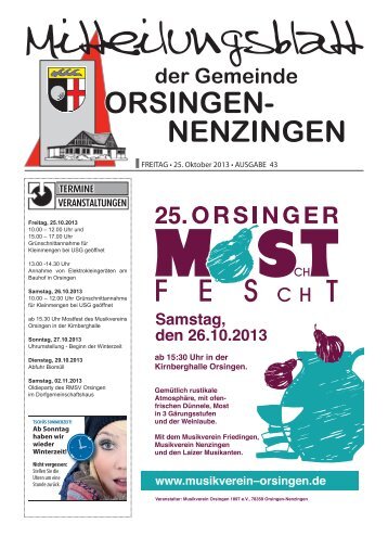 FREITAG • 25. Oktober 2013 • AUSGABE 43 - Orsingen - Nenzingen