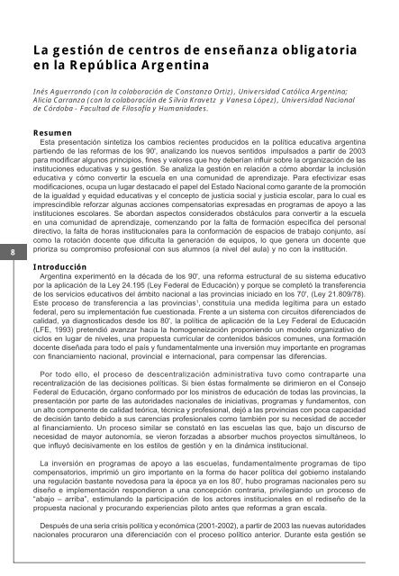 La gestiÃ³n de centros de enseÃ±anza obligatoria en IberoamÃ©rica