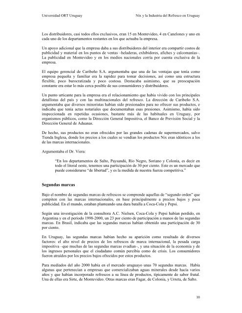 Nix y la Industria del Refresco en Uruguay Kramer, Enrique
