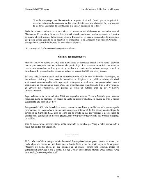 Nix y la Industria del Refresco en Uruguay Kramer, Enrique