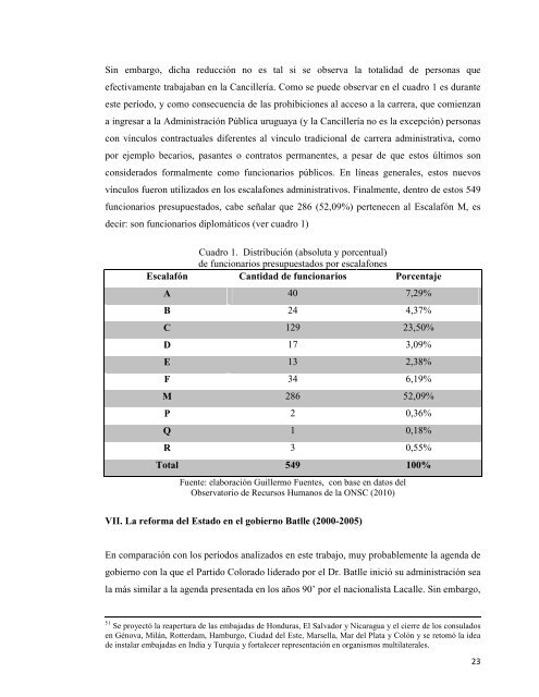 Reforma del Estado y la gestiÃ³n pÃºblica en el Uruguay