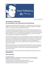 Eine Ausstellung zum 100. Geburtstag von Raoul Wallenberg