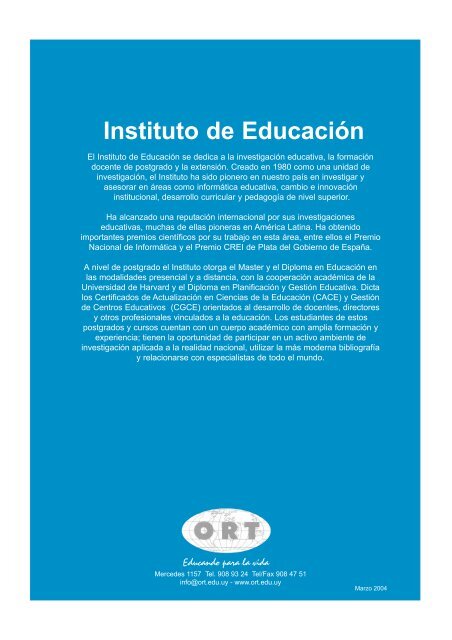 Cuadernos de InvestigaciÃ³n Educativa - Universidad ORT Uruguay