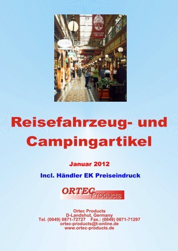 Reisefahrzeug-, Caravan- und CampingzubehÃ¶r - pdf Katalog - Ortec