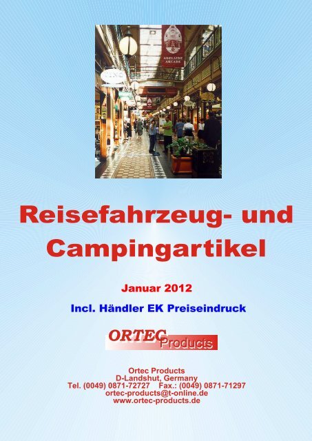 Reisefahrzeug-, Caravan- und CampingzubehÃ¶r - pdf Katalog - Ortec