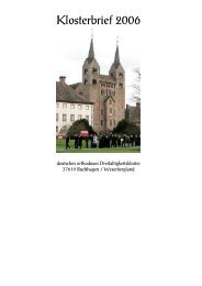 Klosterbrief 2006 - Orthodoxes Dreifaltigkeitskloster Buchhagen