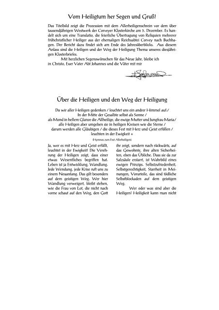 Klosterbrief 2006 - Orthodoxes Dreifaltigkeitskloster Buchhagen