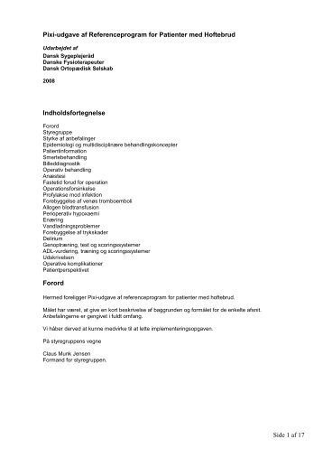 Referenceprogram for Patienter med Hoftebrud - Dansk OrtopÃ¦disk ...