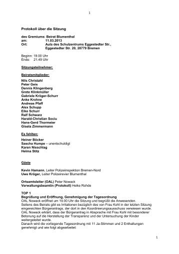 Protokoll vom 11.03.2013 (pdf, 185.4 KB) - Ortsamt Blumenthal ...