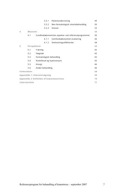 Referenceprogram for behandling af knÃ¦artrose - Sundhedsstyrelsen