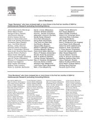 List of Reviewers - Cardiovascular Research