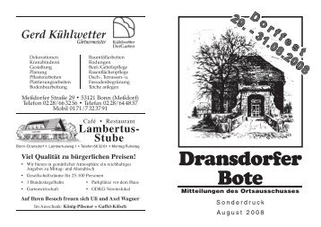 Dransdorfer Dorffest - Ortsausschuss Bonn-Dransdorf