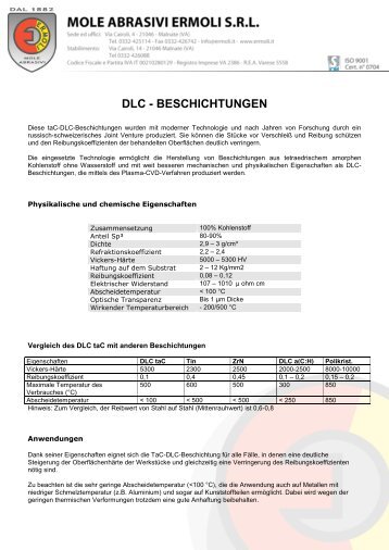 DLC - BESCHICHTUNGEN