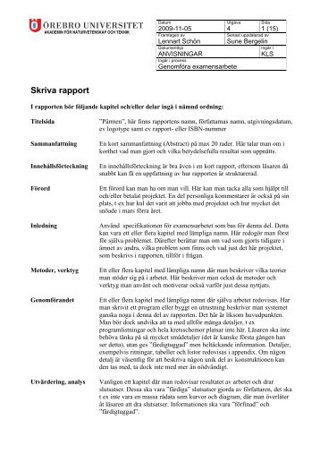 Att Skriva Rapport Skriva Rapport