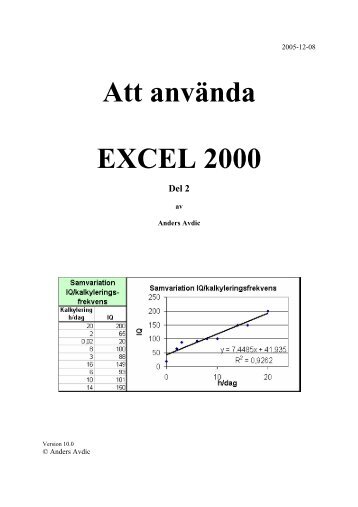 Att anvÃ¤nda EXCEL 2000 Del 2