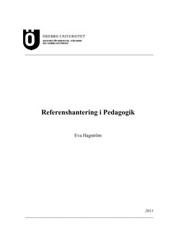 Referenshantering i Pedagogik - DiVA