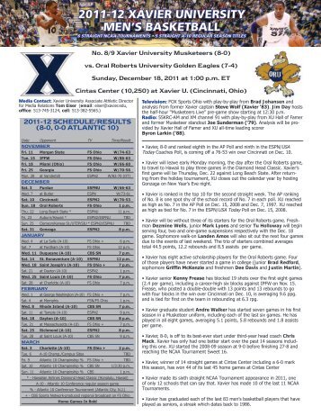 2011-12 xavier university men's basketball - Community - CBS ...