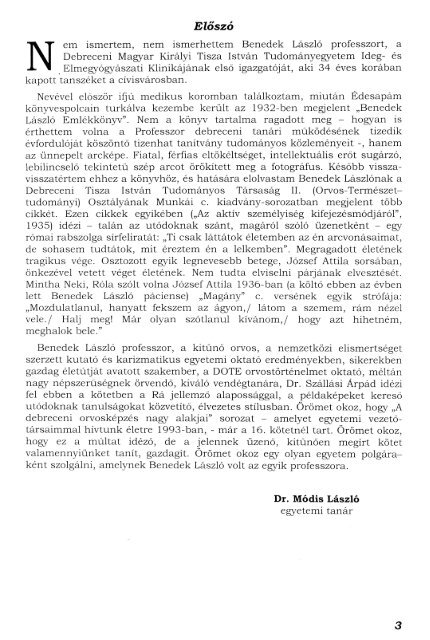 Dr. Benedek LÃ¡szlÃ³