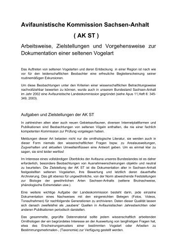 AK ST - Ornithologenverband Sachsen-Anhalt eV