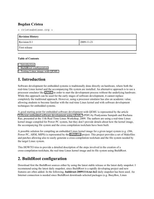 1. Introduction 2. BuildRoot configuration - OSADL