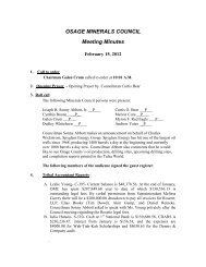 OSAGE MINERALS COUNCIL Meeting Minutes - Osage Nation