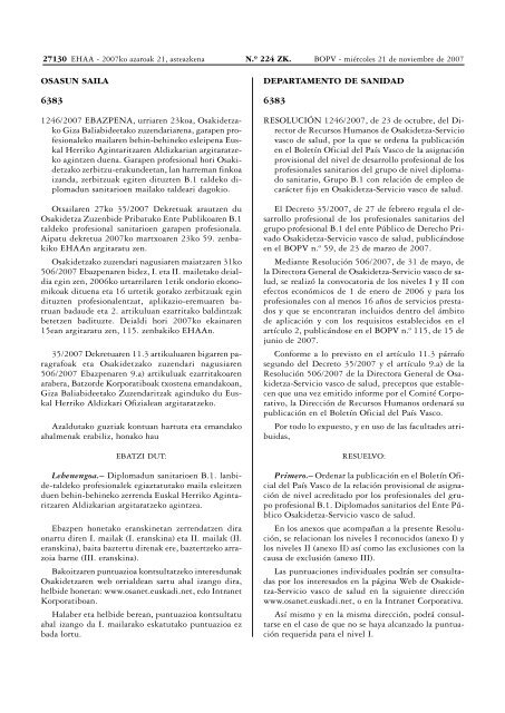 RESOLUCIÃN 1246/2007, de 23 de octubre - Osakidetza - Euskadi ...