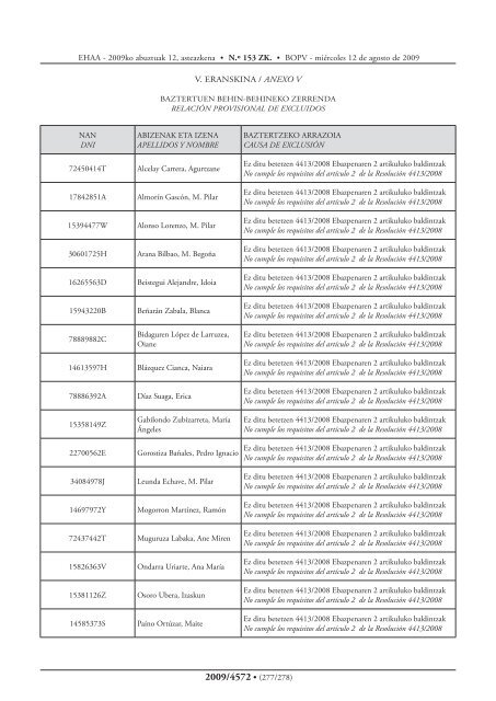 Otras Disposiciones Bestelako Xedapenak - Osakidetza - Euskadi.net