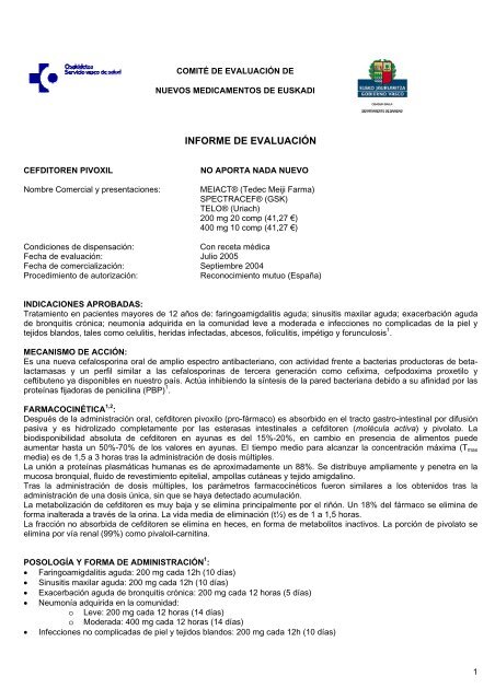 cefpodoxime proxetil tratamiento infecciones de la piel