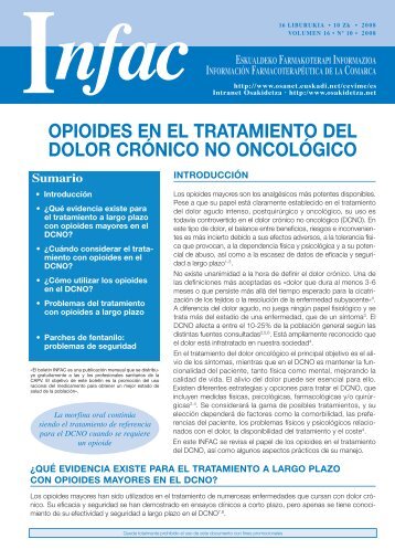 opioides en el tratamiento del dolor crÃ³nico no ... - AtenciÃ³n Primaria