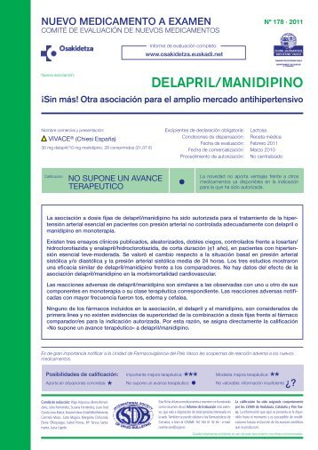 DELAPRIL/MANIDIPINO - Osakidetza - Euskadi.net