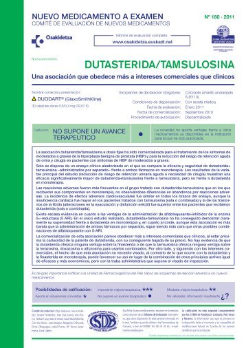 DUTASTERIDA/TAMSULOSINA - Osakidetza - Euskadi.net