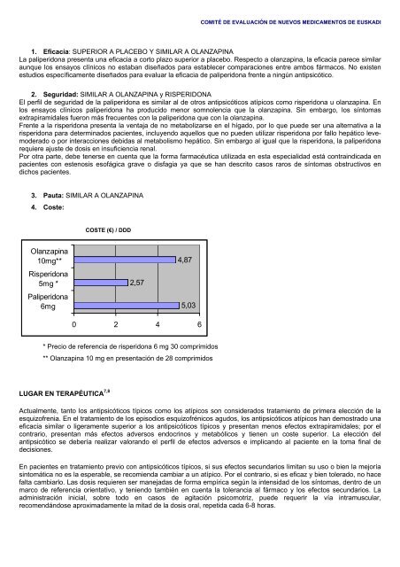 PALIPERIDONA Comparador: HALOPERIDOL ... - Osakidetza