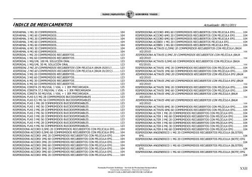 Ã­ndice de medicamentos - Osakidetza
