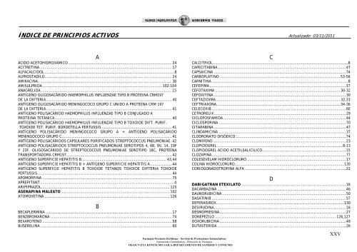 Ã­ndice de medicamentos - Osakidetza